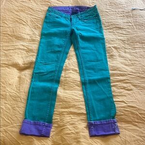 European Designer Jeans- Green and Purple Women's Jeans